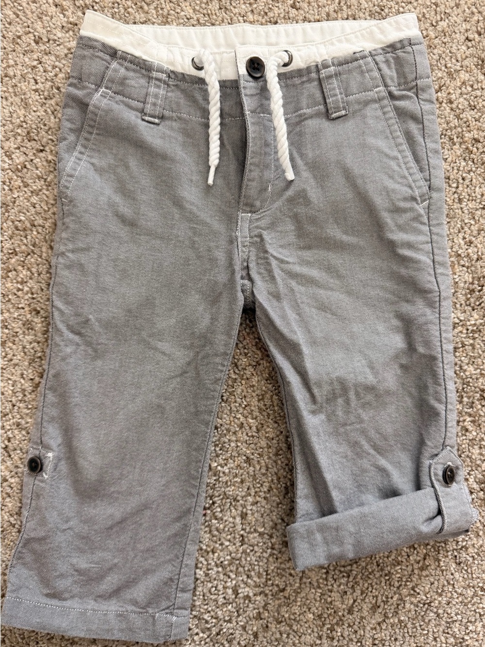 Janie and Jack boys heather gray roll up pants
